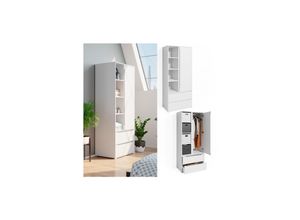 4251421952638 - Kleiderschrank Schlafzimmerschrank Ruben 80cm mit Kleiderstange Schubladen 4251421952638 - Kleiderschrank Schlafzimmerschrank Ruben 80cm mit Kleiderstange Schubladen