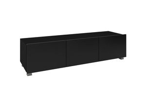 5905351285159 - Lowboard pune 150 TV-Schrank für Wohnzimmer Schwarz Schwarz Glanz - Furnix