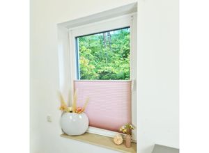 4251259484677 - Hago - Premium Klemmfix-Plissee ohne bohren Faltrollo Rollo Jalousie für Fenster Tür Rosa 85 cm 200 cm - Rosa