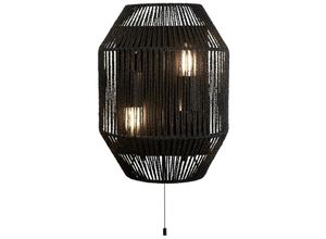 5053423171609 - Wicker 2 Light Wandleuchte Black Wicker - Searchlight