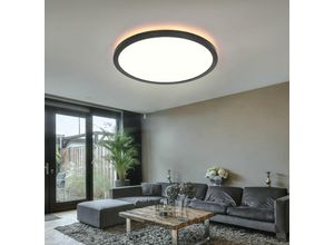 9007371476688 - - Deckenlampe schwarz Badezimmerleuchte dimmbar Wohnzimmerlampe Deckenleuchte Backlight IP44 1x led 18W 1500lm warmweiß DxH 294x25 cm 9007371476688 - - Deckenlampe schwarz Badezimmerleuchte dimmbar Wohnzimmerlampe Deckenleuchte Backlight IP44 1x led 18W 1500lm warmweiß DxH 294x25 cm