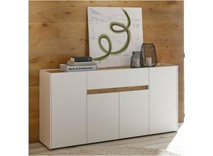 4066075004073 - Lomadox - Esszimmer Sideboard CRISP-61 in weiß mit Absetzungen in Wotan Eiche Nb b h t ca 170 87 40 cm - braun