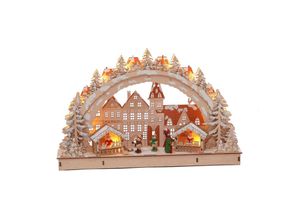 4260625744390 - Spetebo - led Holz Schwibbogen Weihnachtsmarkt - 45 x 28 cm - Lichterbogen Weihnachten Advent Winter Tisch und Fenster Deko