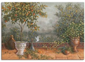Image of Wandbild ARTLAND "Garten I" Bilder Gr. B/H: 100 cm x 70 cm, Leinwandbild Garten, 1 St., grün Kunstdrucke
