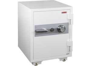 4057651874814 - - Tresor 401 feuerfest (60min) Safe Geldschrank Doppelbolzenverriegelung 84kg Metall 68x48x47cm 48L weiß - white