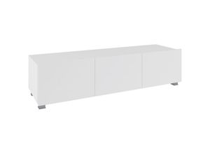 5905351285142 - Furnix - Lowboard pune 150 TV-Schrank für Wohnzimmer Weiß Weiß Glanz