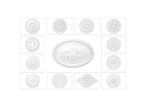 4251769680224 - Grand Decor - Stuckrosette aus pu R125 bis R179 - Deckenrosette Stuck Wanddeko Wohnzimmer R138 - ø 67 cm