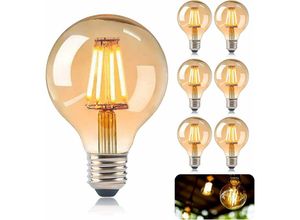 Image of E27 Vintage Edison-Glühbirne, LED-Edison-Glühbirnen E27 G80 4 w Lampe, Retro-Filament-Edison-Glühbirne, Vintage-antike dekorative warmweiße Lampe für