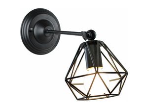 5713310845234 - Axhup - Wandleuchte Wand Lampe Im Industrial Stil Diamant Käfig E27 Fassung 1 Stück (Schwarz)