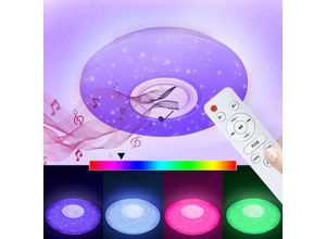 0726502820150 - 36W led Deckenleuchte Bluetooth Musik Dimmbar Deckenlampe Fernbedienung Lautsprecher - Weiß - Wolketon