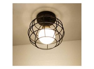 Image of Wottes - E27 Deckenlampe Metall Deckenlampe Retro Schwarz Küchenlampe für Schlafzimmer Küche