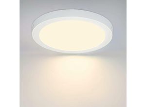 Image of Led Deckenleuchte Flach Deckenlampe - Modern Led Lampe Weiß lampe 18W IP44 Wasserfest für Küche Büro Wohnzimmer Badezimmer Flur Ø22.5CM 3000K - ZMH