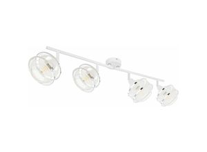 Image of Deckenlampe weiß Spotleiste 4 Strahler Wohnzimmer Deckenlampe schwenkbar, Lichteffekt, Metall, 4x E14 Fassungen, LxBxH 68x12x21,5 cm