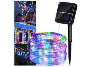 9114681016425 - 12 m Solar Lichterkette Lichtschlauch led Lichterkette 8 Lichtmodi Party Garten Innen Außen Deko Weihnachtsbeleuchtung - Bunt - Vingo