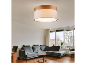 9007371488803 - - Deckenleuchte Deckenlampe Wohnzimmer Leuchte rund blau Holz Textil beige Metall Stoff 3x E27 Fassungen DxH 40x25 cm 9007371488803 - - Deckenleuchte Deckenlampe Wohnzimmer Leuchte rund blau Holz Textil beige Metall Stoff 3x E27 Fassungen DxH 40x25 cm