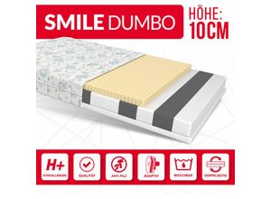 5904323832469 - FDM - Matratze 90x180 cm smile Kaltschaum H3 latex Höhe 10 cm dumbo - Weiß