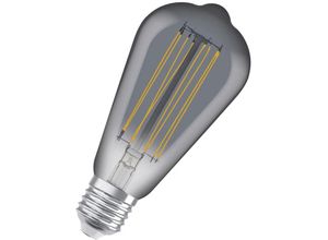 4099854091001 - Dimmbare LED-Lampen Vintage-Edition 42 Watts Ersatz E27 ST64-shape 1800 Kelvin Warm Comfort Light Klares Glas single Pack - Smoke - Osram