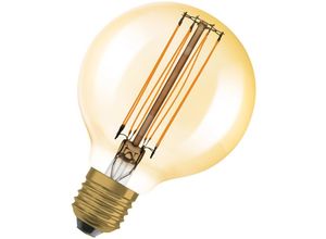 4099854090943 - Dimmbare LED-Lampen Vintage-Edition 60 Watts Ersatz E27 G80 2200 Kelvin Warm Comfort Light Klares Glas single Pack - Gold - Osram