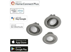 4047443446572 - WLAN LED Built-in Spotlight 5W for Voice   App Control Adjustable Set of 3 S-Nick