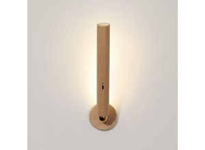 Image of Led Wandleuchte Indoor Holz usb Wiederaufladbarer Magnetschalter Tragbare 360 ° drehbare Holzwandleuchte Nachttischlampe Dimmbare Wandleuchte Für