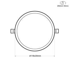 8435427113590 - Barcelona Led - Rundes LED-Einbaudownlight 8W - Einstellbarer Ausschnittdurchmesser ø 50-90mm Lichtfarbe Kaltweiß - Kaltweiß