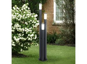 4059157154339 - Etc-shop - Außen Steh Leuchte Edelstahl anthrazit Garten Stand Lampe 3-Säulen Terrassen Strahler im Set inkl led Leuchtmittel