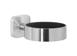 4042448455352 - Esteetic Fönhalter in Edelstahloptik edles Design inkl Klebelösung starker Halt 128 mm x 86 mm x 50 mm - silber matt - Tesa