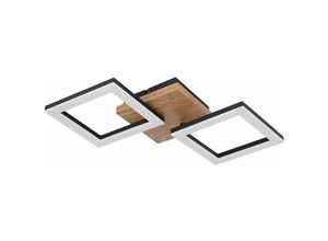 4059157329713 - Etc-shop - Wohnzimmerlampe Lampe Metall schwarz Deckenleuchte modern Holzleuchte bewegliche Elemente Holz 2x led 18 w 1200lm 3000K warmweiß LxBxH