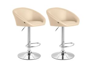 4251563466888 - - 2er Set Barhocker Miami V2 Kunstleder creme