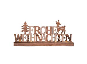 4260625744406 - Spetebo - led Holz Weihnachtsdeko 45 cm - Frohe Weihnachten - Schriftzug mit winterlichem Motiv zum Hinstellen