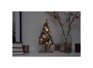 4260625744512 - Spetebo - led Holz Weihnachtsbaum 37 cm - 15 led - Deko Tannenbaum warm weiss beleuchtet