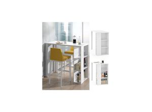 4251421935907 - VICCO Bartisch NOEL Tresentisch Weiß Ablagefächer 120 x 1056 x 60 cm