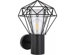 4059157366299 - Etc-shop - Außenbeleuchtung Wandleuchte Wandlampe Außen Gartenlampe Gitter schwarz Diamant Edelstahl 1x E27 BxHxT 218x32x27cm