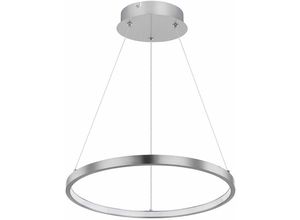 4059157171848 - Pendelleuchte Ring silber Hängeleuchte rund led Lampen Wohnzimmer hängend Modern aus Metall in nickel-matt opal 1x led 19W 900Lm warmweiß DxH