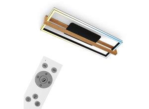 4002707446224 - Leuchten frame nested led Deckenleuchte 1x led cct Fernbedienung Memory Funktion Dimmbar 43 w 5000 lm Metall-Kunststoff-Holz Schwarz - Briloner