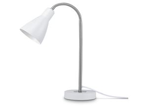 Image of Led Lampe Tischlampe Deko Tischleuchte Schreibtischlampe Arbeitszimmer Büro E27 Tischleuchte - Weiß, Silber 3 - Paco Home