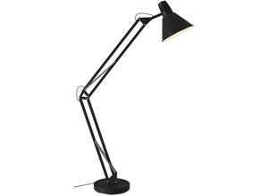 4004353106408 - BRILLIANT Lampe Winston Standleuchte 1flg schwarz | 1x A60 E27 60W geeignet für Normallampen (nicht enthalten) | Mit Fußschalter   Kopf schwenkbar