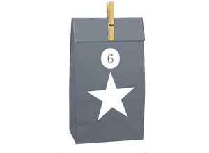 4260461478756 - Spetebo - Adventskalender mit 24 Papiertüten zum selber Befüllen - diy Weihnachts Kalender mit Stern Motiv