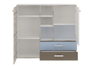 4251324911459 - Jugendzimmer Komplett mit Schreibtisch 4-teilig LEEDS-10 in Sandeiche Nb mit weiß Lava und Denim Blau - grau