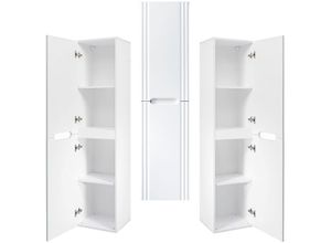 4066075128151 - Lomadox - Badmöbel Hochschrank 2-türig FAIRFIELD-56 in weiß b h t 40 1655 36 cm - weiß