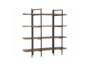 4251682201681 - Beliani - Bücherregal Dunkler Holzfarbton mdf Platte Metall 165 x 160 x 36 cm Modern Trendy Optik 5 Fächer Viel Stauraum Wohnzimmer - Dunkler