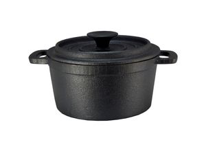 4260625740163 - Spetebo - Gusseisen Topf mit Deckel 14 cm - Grilltopf Eisentopf Kochtopf Schmortopf Bräter