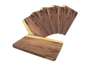 4262371537714 - Spetebo - Akazien Schneidebrettchen 22 x 14 cm - 6er Set - Küchenbrett aus Holz - Schneide Servier Küchen Brett Brettchen natur