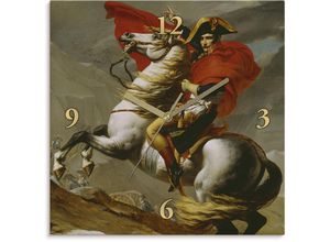 Image of Wanduhr ARTLAND "Napoleon bei der Überquerung Alpen." Wanduhren Gr. B/H/T: 30 cm x 30 cm x 1,7 cm, Funkuhr, braun Wanduhren