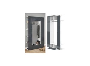 4251421948761 - Dielenschrank Mats weiß anthrazit Flurgarderobe Garderobe Kleiderschrank 4251421948761 - Dielenschrank Mats weiß anthrazit Flurgarderobe Garderobe Kleiderschrank