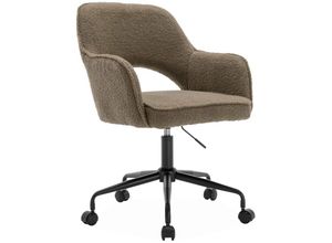 3760388441204 - sweeek - Bürostuhl mit Rollen und Bouclé-Bezug 3760388441204 - sweeek - Bürostuhl mit Rollen und Bouclé-Bezug