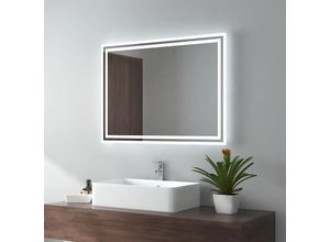 7445616637616 - Badspiegel led Badezimmerspiegel mit Beleuchtung IP44 Wasserdicht Wandspiegel 80x60cm Kaltweißes Warmweißes Licht Knopfschalter Beschlagfrei 7445616637616 - Badspiegel led Badezimmerspiegel mit Beleuchtung IP44 Wasserdicht Wandspiegel 80x60cm Kaltweißes Warmweißes Licht Knopfschalter Beschlagfrei