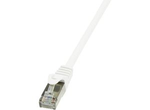 4052792021806 - CP2051S RJ45 Netzwerkkabel Patchkabel cat 6 f utp 200 m Weiß mit Rastnasenschutz 1 St - Logilink