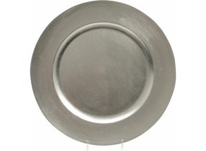 8718532447140 - Unbekannt - Kaemingk Kunststoffteller silber ø 33 cm Weihnachtsdeko