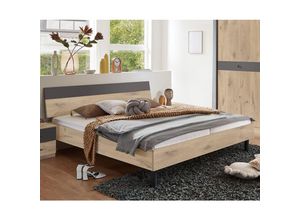 4066075147176 - Lomadox - Doppelbett Liegefläche 180x200 cm BRADFORD-43 Eiche mit graphit - braun